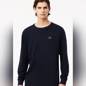 Lacoste‎ Sleepwear Men's Dark Blue Waffle Knit Long Sleeve Lounge Shirt XL